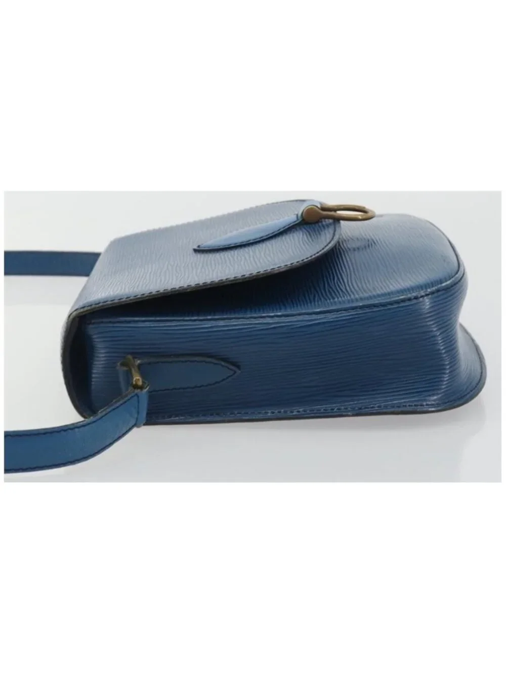 Authentic LOUIS VUITTON Epi Saint Cloud GM Shoulder Bag Blue M52195 LV